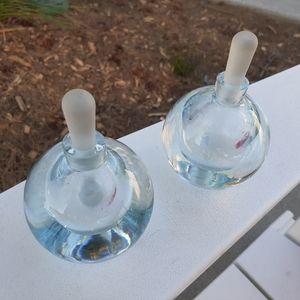 Pair VTG signed & numbered glass perfume bottles